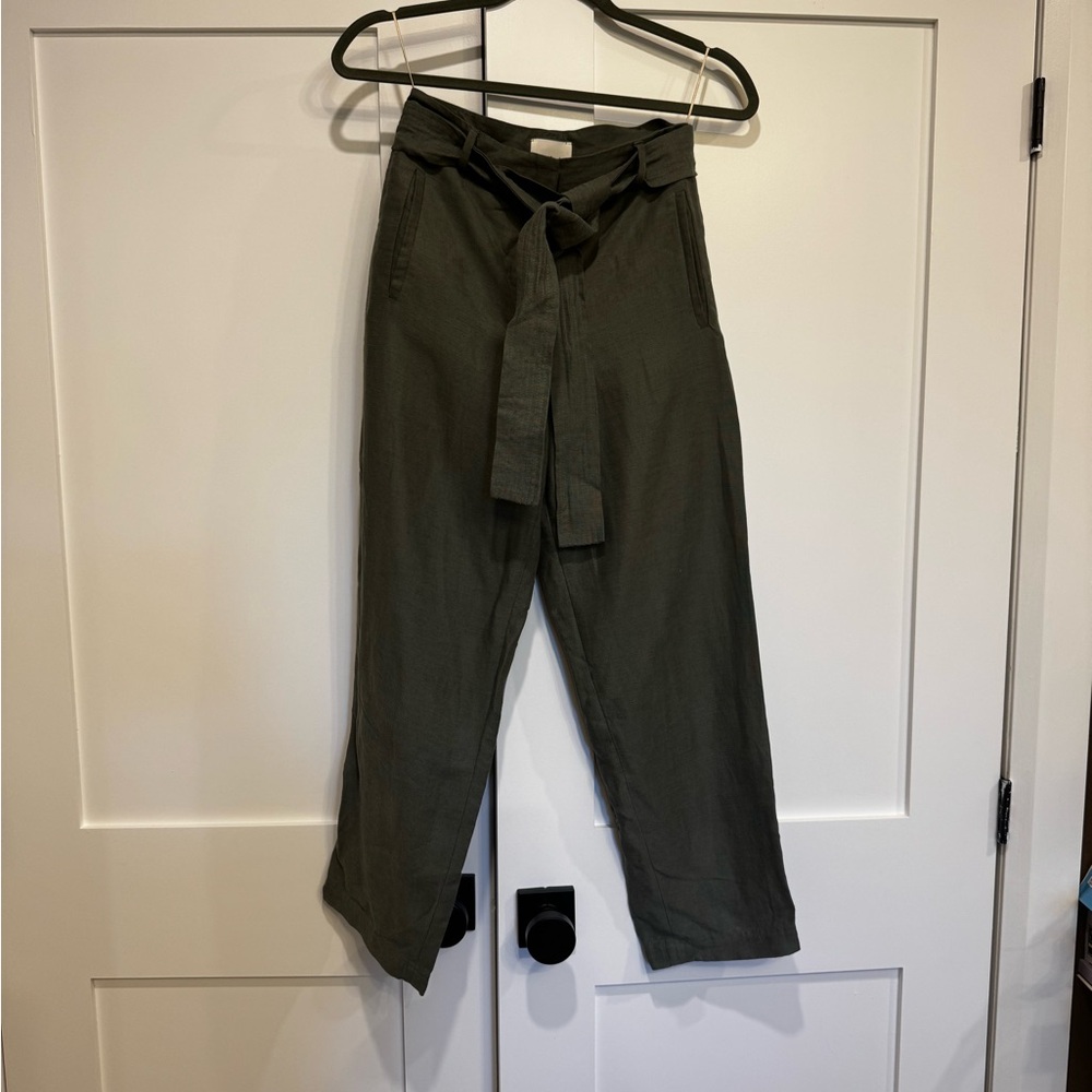 Wilfred Olive High-Waisted Linen Pants